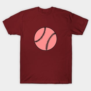Light Red Baseball Ball - Doodle T-Shirt